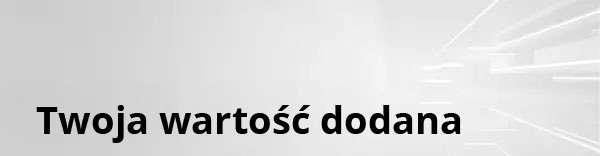Twoja wartość dodana Twoja wartość dodana