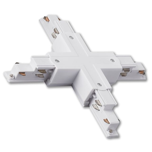 DP10 3-Phasen DALI ZP21W X-Verbinder für Aufbauschiene, weiß