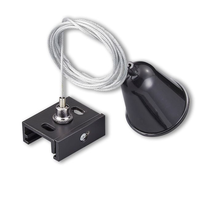 DP10 3-Phasen DALI ZP24B Schiene Seilabh. mit Gegenstück inkl. Baldachin & Stahlseil, schwarz, 1 STK
