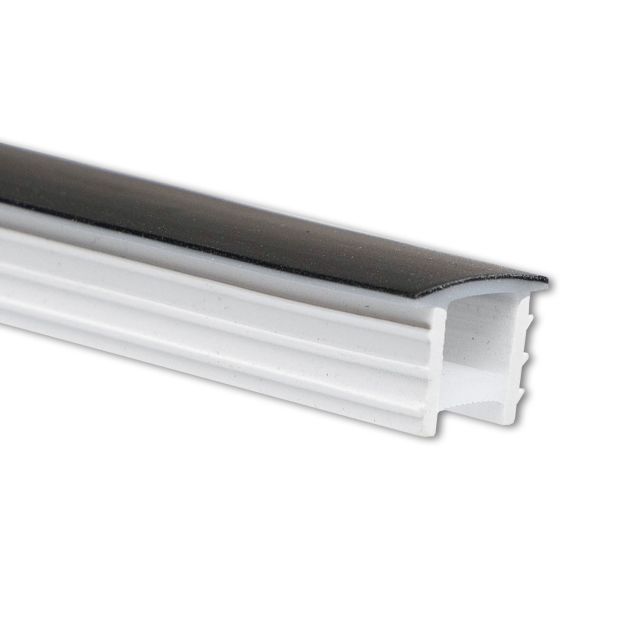 SR1 Silikon-Einbaucover, 10x10mm, LED Stripes max. 10 mm, Twist+Bend, schwarz, 5m Rolle