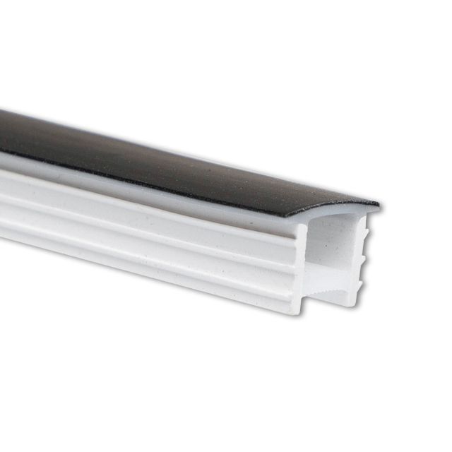 SR1 Silikon-Einbaucover, 10x10mm, LED Stripes max. 10 mm, Twist+Bend, schwarz, 20m Rolle