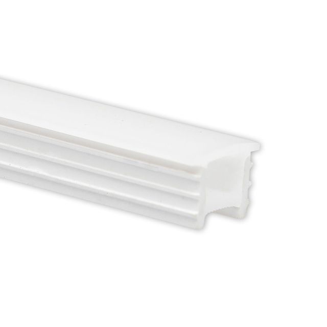 SR1 Silikon-Einbaucover, 10x10mm, LED Stripes max. 10 mm, Twist+Bend, opal, 20m Rolle