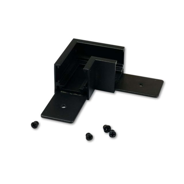 T48/20 Eckschiene 90° TZ14 horizontal, schwarz, nicht stromführend, für TS2