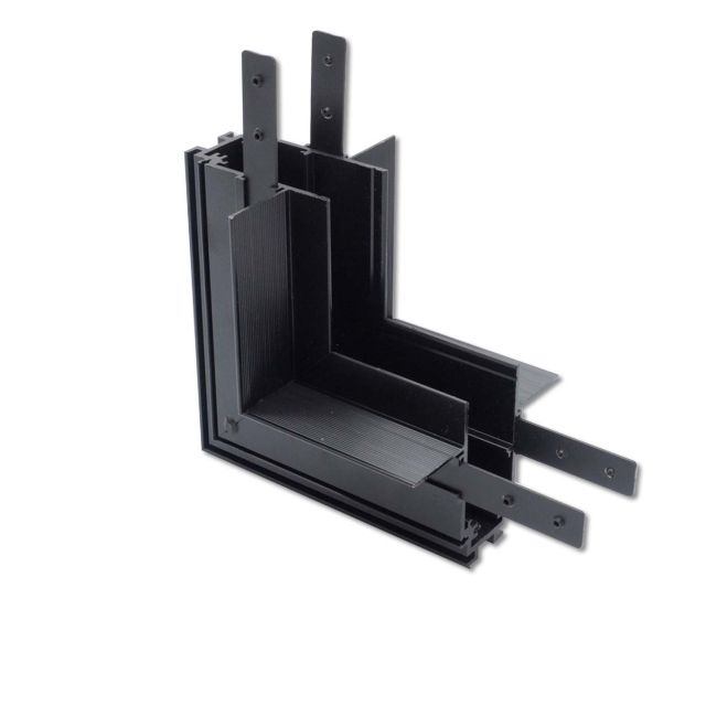 T48/20 Eckschiene 90° TZ09 vertikal, schwarz, nicht stromführend, für TS3