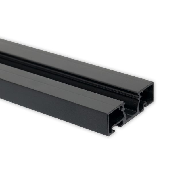 VP1 Profilo per tende 200 cm, nero RAL9005, strisce LED max. 10 mm