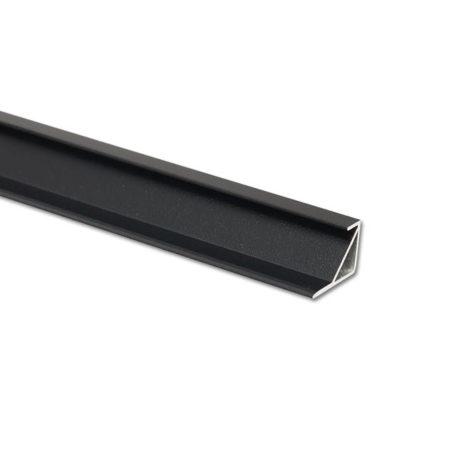 MP3 LED Aufbauprofil 200cm schwarz RAL 9005, LED Stripes max. 10 mm