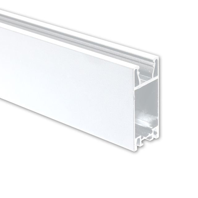 VP3 Profilo per tende a binario singolo, bianco RAL9010, 200 cm, strisce LED max. 10 mm