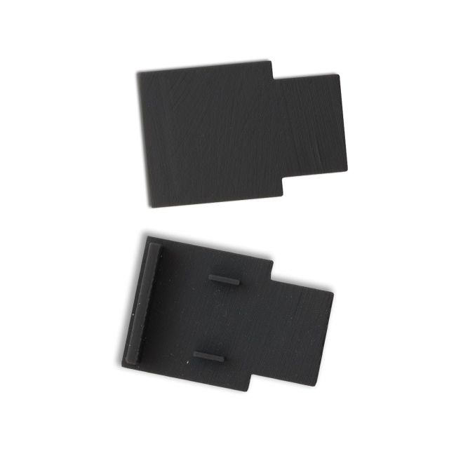 T48/20 Endkappe außenliegend, TE09, schwarz, 2 STK, für T48/20 Schiene flat mit Cover hoch
