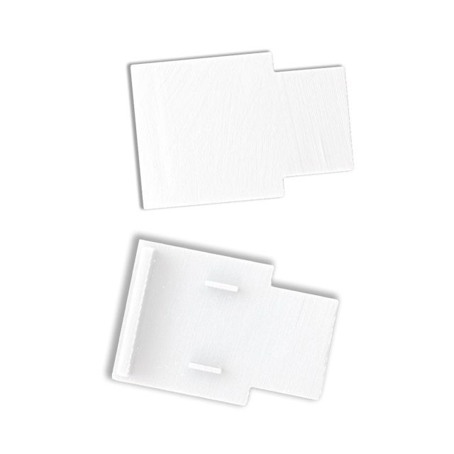 T48/20 Endkappe außenliegend, TE10, weiß, 2 STK, für T48/20 Schiene flat mit Cover hoch