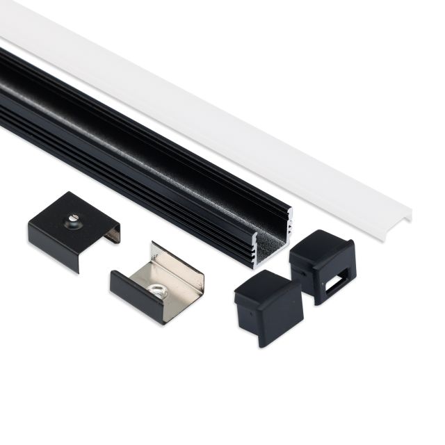 LED installation set, PL2, C1 and accessories, black