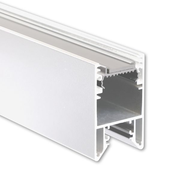 PN27 LED LEUCHTEN-Profil 200 cm, weiß RAL 9003 LED Stripes max. 30 mm, Inlay Klickbar