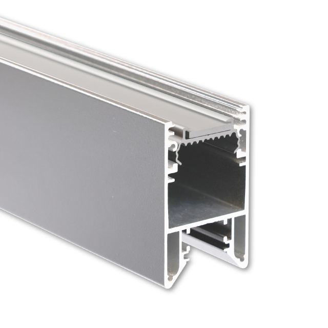 PN27 LED LEUCHTEN-Profil 300 cm, silber pulverbeschichtet, LED Stripes max. 30 mm, Inlay Klickbar