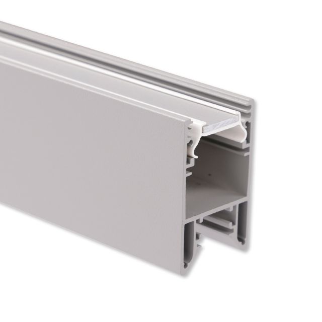 PN27 LED luminaire profile 300 cm, silver powder-coated, LED strips max. 30 mm, clickable inlay