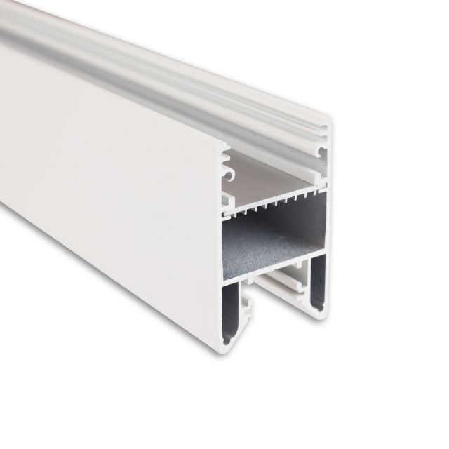 PN27 LED LEUCHTEN-Profil 200 cm, weiß RAL 9003 LED Stripes max. 30 mm, Inlay schiebbar