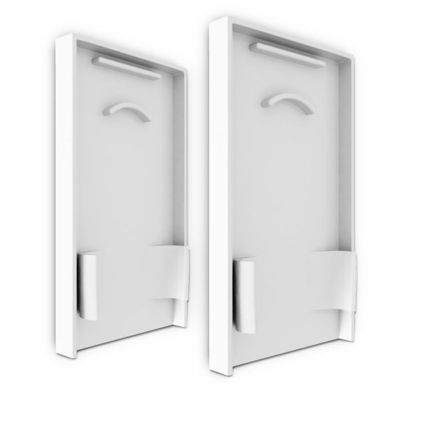Endkappe E125W weiß für Profil PN17V1 / PN17V2 mit C68, 2 STK, mit Lichtfalle