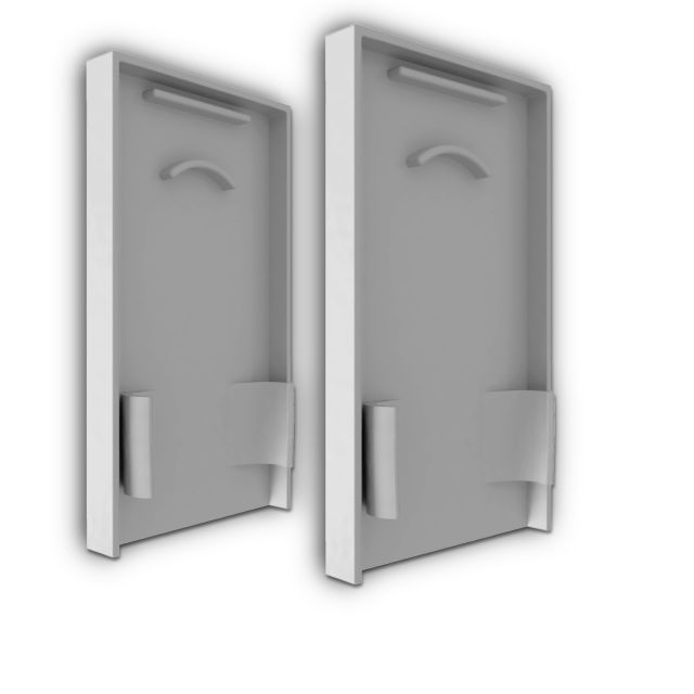 Endkappe E125S silber für Profil PN17V1 / PN17V2 mit C68, 2 STK, mit Lichtfalle