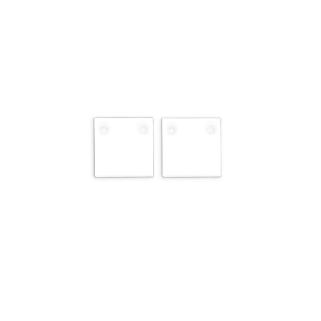 Tappo di chiusura E132 in alluminio bianco per profilo VP5, 2 pezzi, incl. viti