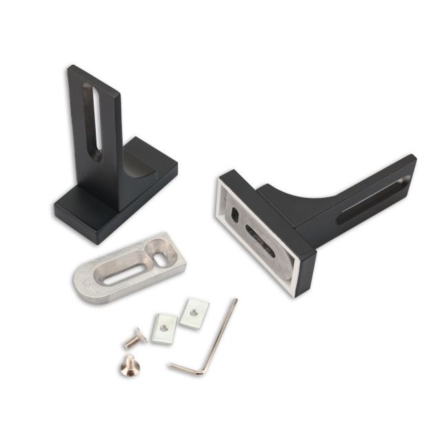 Ferramenta a parete Z67 nera per profili per tende, corta, 2 pezzi