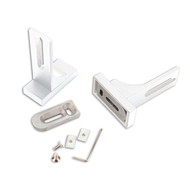 Ferramenta a parete Z67 bianco per profili per tende, corto, 2 pezzi