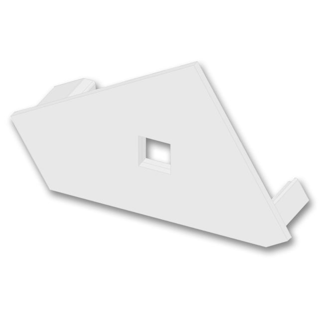 Endkappe E111L weiß für Profil WP1 mit Kabeldurchführung, links, 1 STK