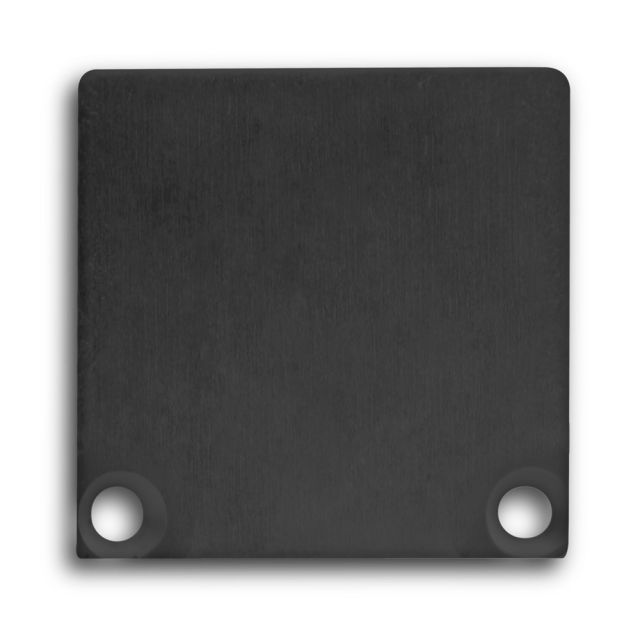 Endkappe E47 Alu schwarz RAL9005 für Profil PN6 / PN7 mit C10, 2 STK, inkl. Schrauben