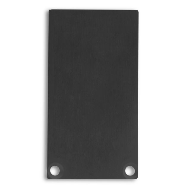 Endkappe E49 Alu schwarz RAL9005 für Profil PN6 / PN7 mit C12, 2 STK, inkl. Schrauben