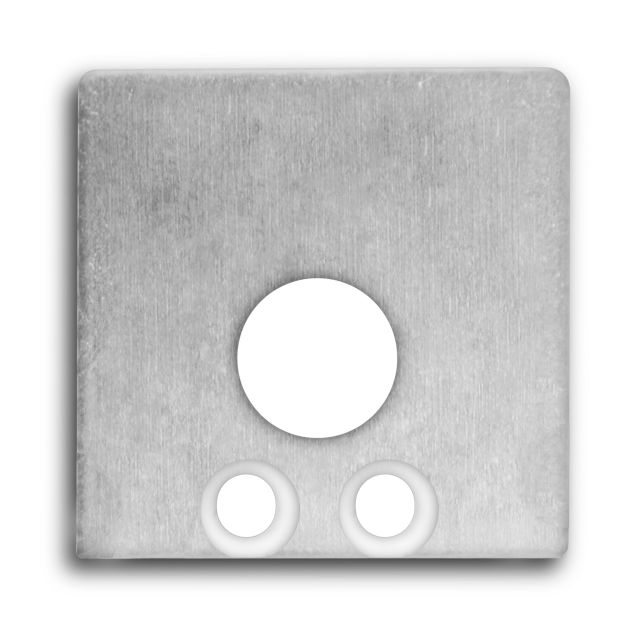 Endkappe E59 Aluminium für Profil PN8 mit Kabeldurchführung, 2 STK, inkl. Schrauben