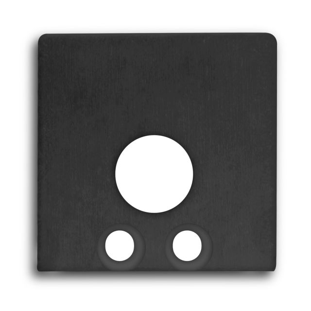Endkappe E59B Aluminium schwarz RAL9005 für Profil PN8 mit Kabeldurchführung, 2 STK, inkl. Schraube