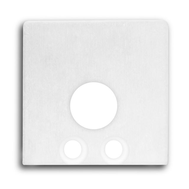 Endkappe E59W Aluminium weiß RAL9010 für Profil PN8 mit Kabeldurchführung, 2 STK, inkl. Schrauben