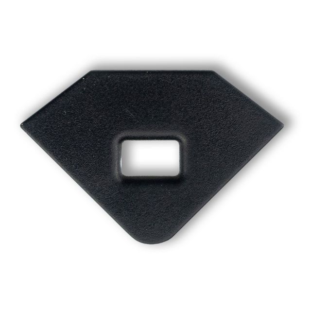Endkappe E97B schwarz für Profil PO23V2 mit Kabeldurchführung, 1 STK