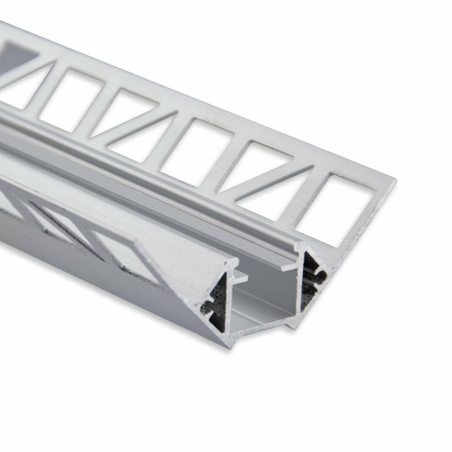 FP8V2 Profilo LED per piastrelle angolo interno 200 cm, strisce LED max. 12 mm