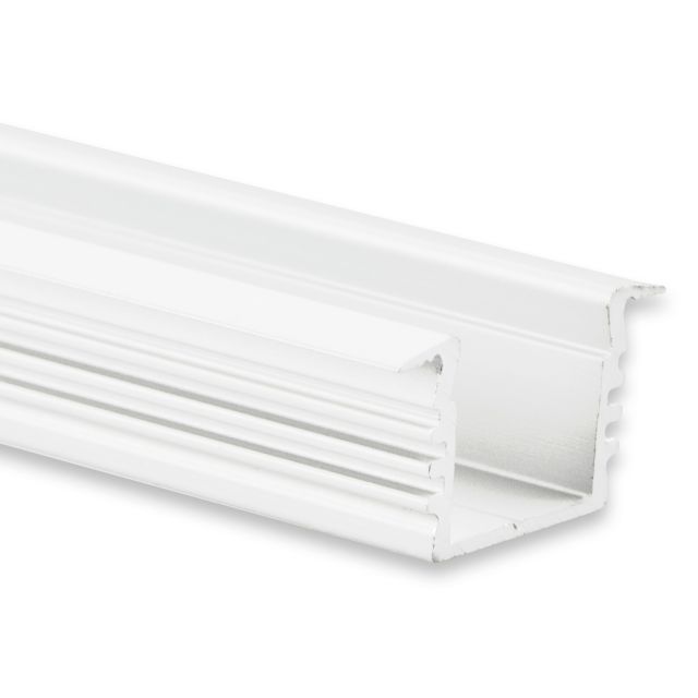 PL3 LED EINBAU-Profil 200 cm, hoch/Flügel, weiß RAL 9010, LED Stripes max. 12 mm