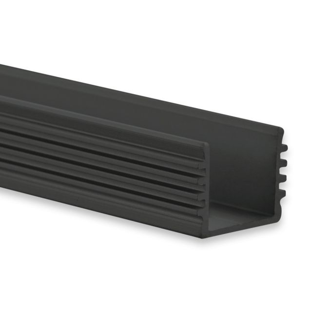 PL5 LED AUFBAU-Profil 200 cm, hoch, schwarz RAL 9005, LED Stripes max. 12 mm