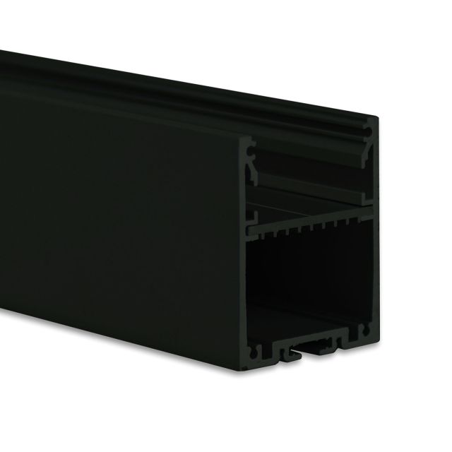 PN17V1 LED AUFBAU-Profil 200 cm, symmetrisch, schwarz RAL 9005 LED Stripes max. 30 mm