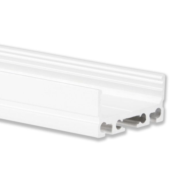 PN4 LED AUFBAU-Profil 200 cm, flach, weiß RAL 9010, LED Stripes max. 20 mm