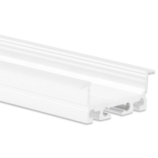 PN5 LED EINBAU-Profil 200 cm, flach/Flügel, weiß RAL 9010, LED Stripes max. 20 mm