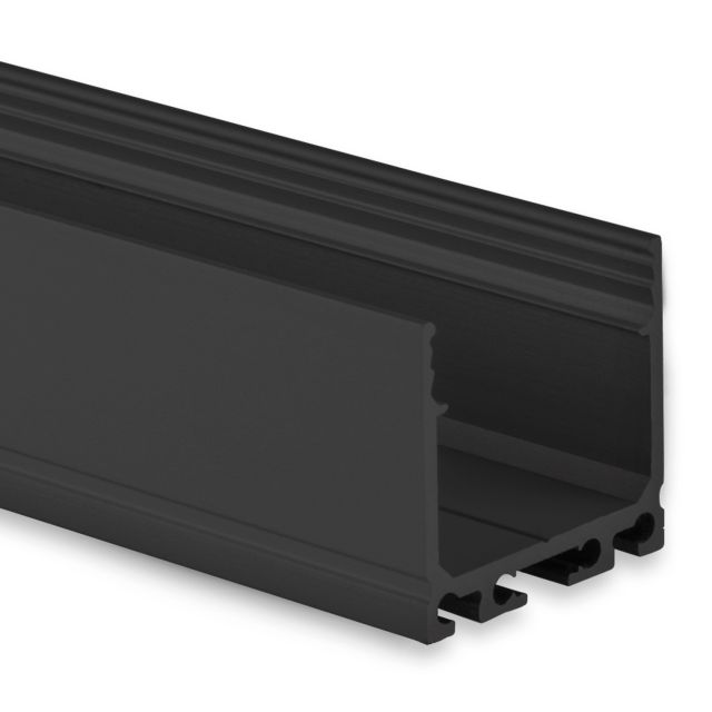 PN6V2 LED AUFBAU-Profil 200 cm, hoch, schwarz RAL 9005 LED Stripes max. 20 mm