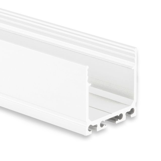 PN6V2 LED AUFBAU-Profil 200 cm, hoch, weiß RAL 9010 LED Stripes max. 20 mm
