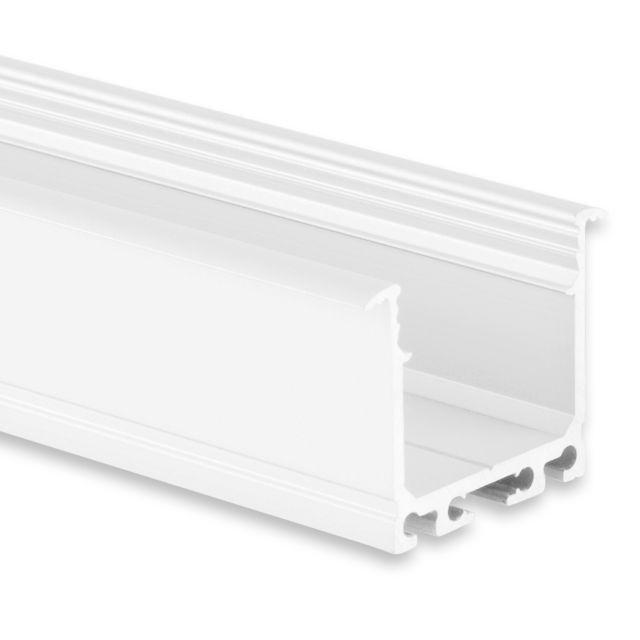 PN7V2 LED EINBAU-Profil 200 cm, hoch, weiß RAL 9010 LED Stripes max. 20 mm