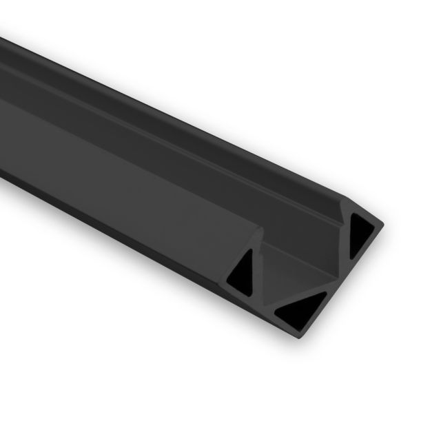 PO23 LED ECK-Profil, 200 cm, schwarz RAL 9005, LED Stripes max. 11 mm