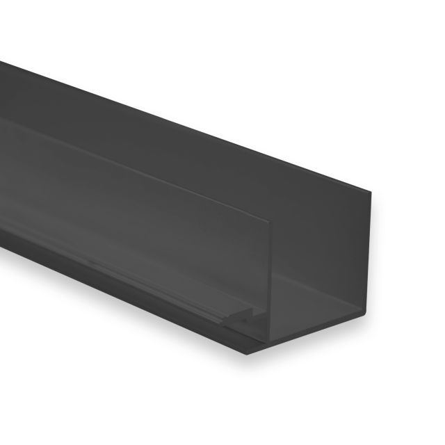 TBP1 Profilo LED per cartongesso 200 cm, nero RAL 9005, strisce LED max. 6 mm