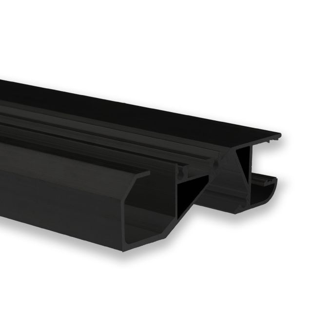 VA6 LED Sockelleistenprofil schwarz RAL 9005, LED Stripes max. 12/14 mm