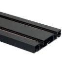 VP2 Profilo per tende 200 cm, nero RAL9005, strisce LED max. 10 mm