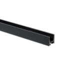 VP5 Profilo per tende a binario singolo, nero RAL9005, 200 cm, strisce LED max. 10 mm