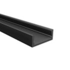 PK1 LED Profilo da costruzione 200 cm, piatto, nero RAL9005, strisce LED max. 12 mm