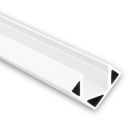 PO23 LED corner profile 200 cm, white RAL 9010, LED Strips max. 11 mm